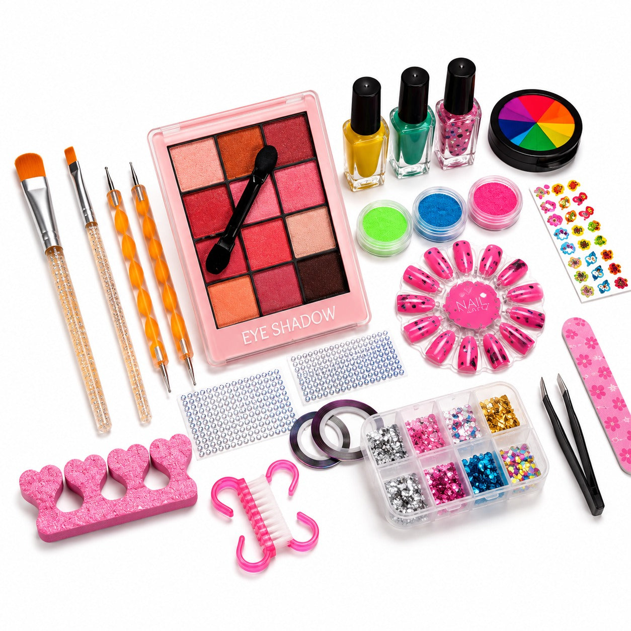 Deluxe Nail Art Salon Set for Girls | Complete DIY Manicure & Nail Decoration Kit | Kids Beauty Makeup Play Set Gift