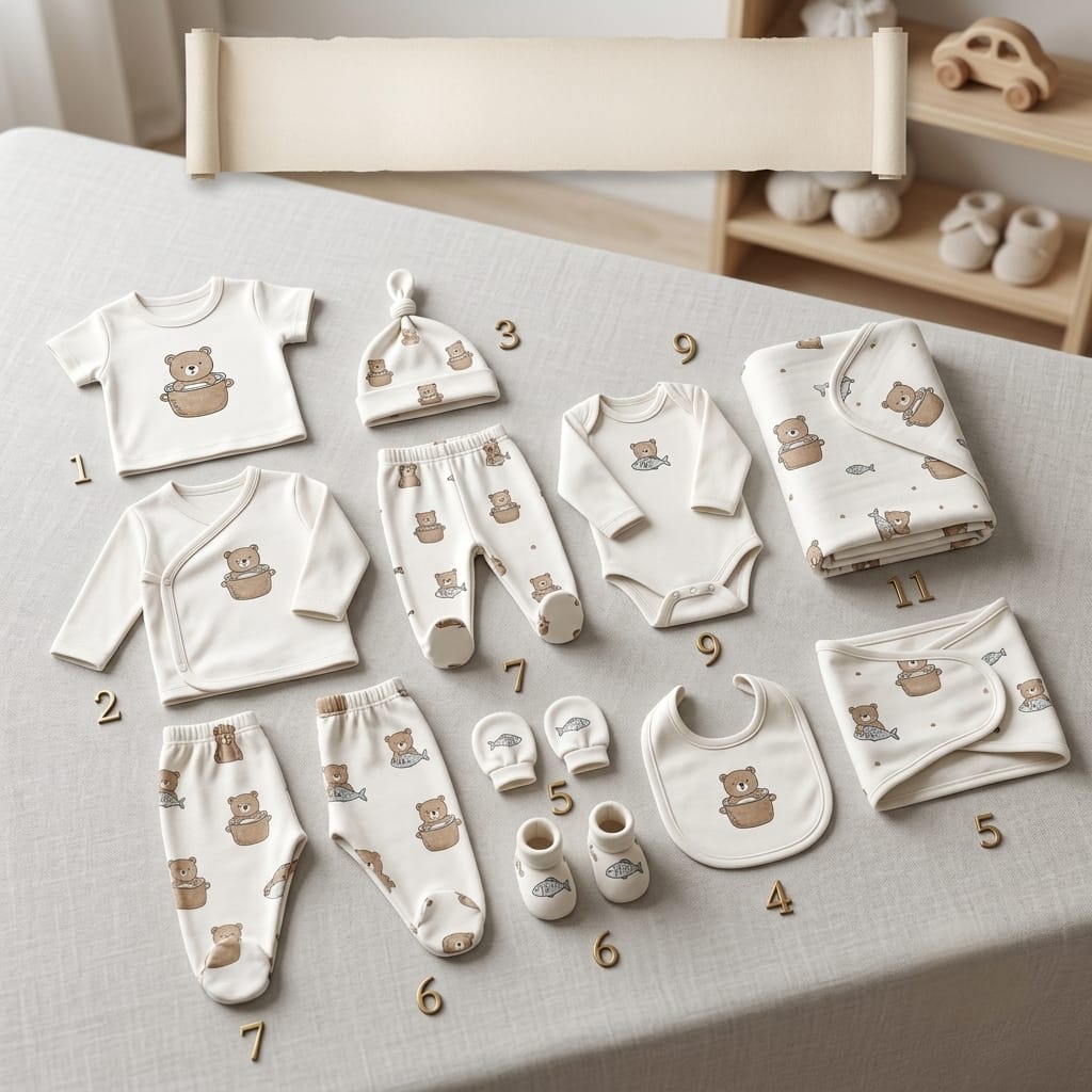 11-in-1 Newborn Baby Clothing Gift Set | Soft Cotton Infant Essentials Kit | Unisex Baby Starter Pack