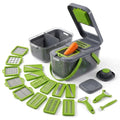 22-in-1 Veggie Chopper with Drain Basket – Multi-Blade Food Slicer, Mandoline, & Dicer for Fast Meal Prep