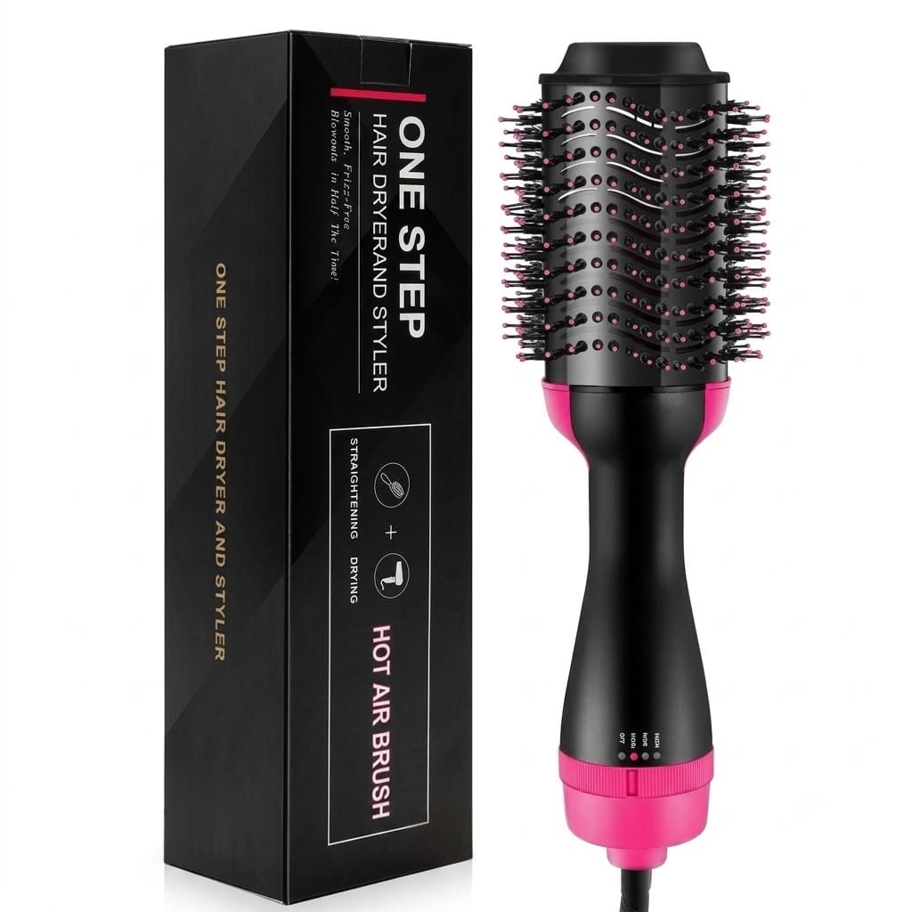 4-in-1 One Step Hair Dryer, Straightener &amp; Volumizer Brush
