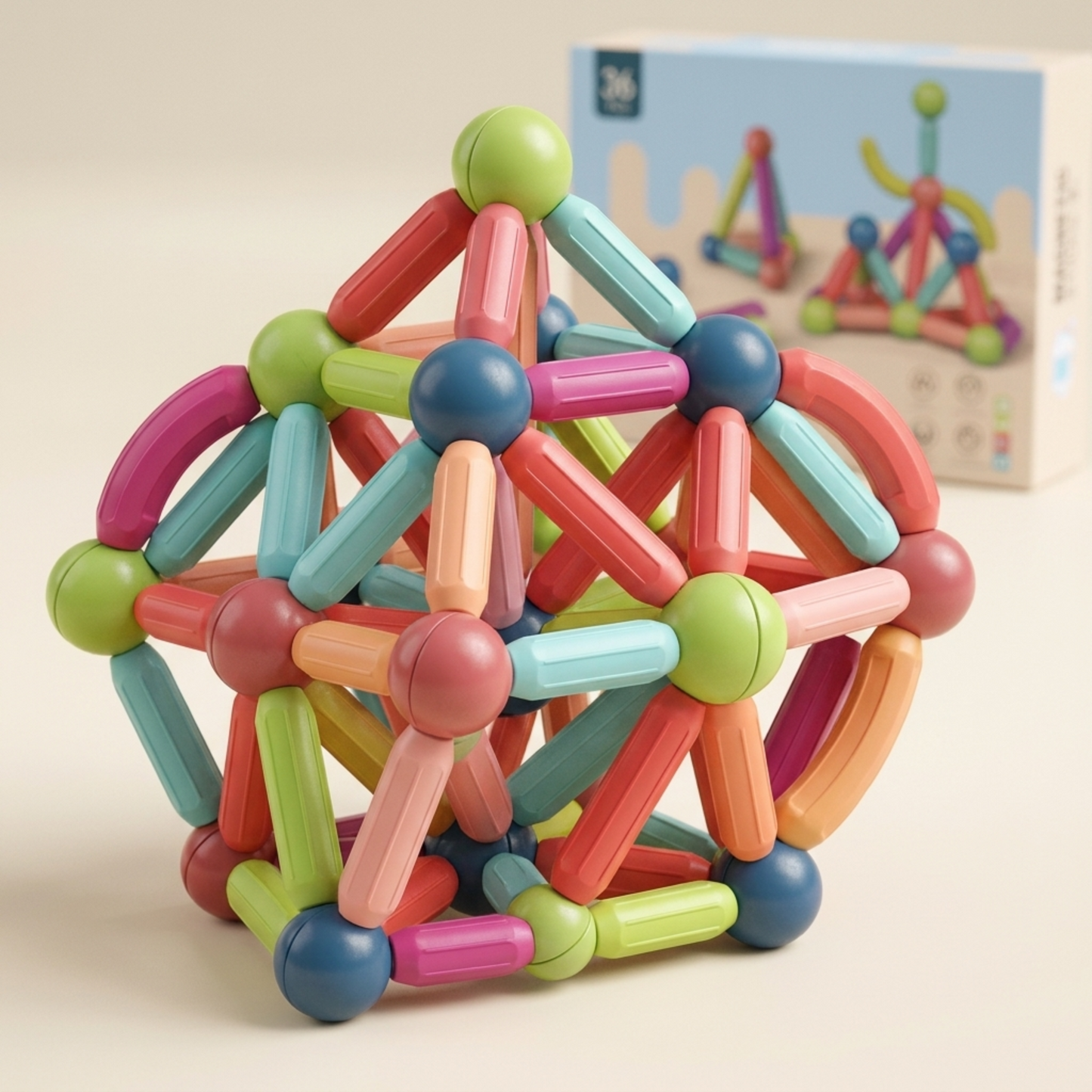 Magnetic Construction Set – 36 PCS | STEM Educational Building Toy for Kids 3+