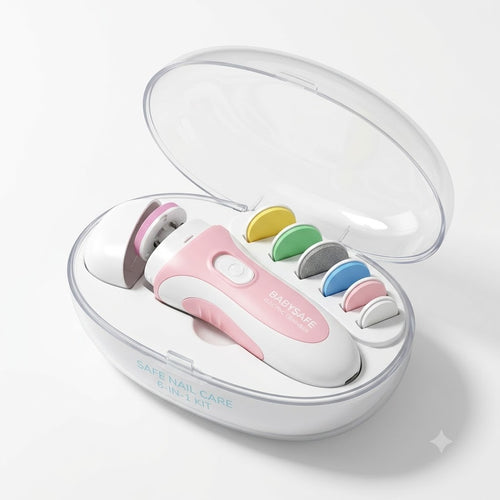 SafeTrim™ 6-in-1 Electric Baby Nail Trimmer & Grinder Kit – Safe, Silent & Gently Filed for Newborns to Adults
