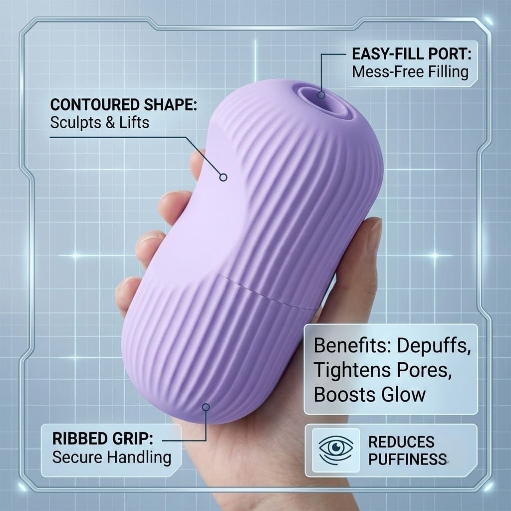 Silicone Facial Ice Contour Roller | Cool Relief & Natural Glow Booster