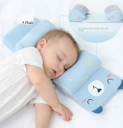 Premium Adjustable Baby Head Shaping Pillow & Anti-Roll Side Sleeper