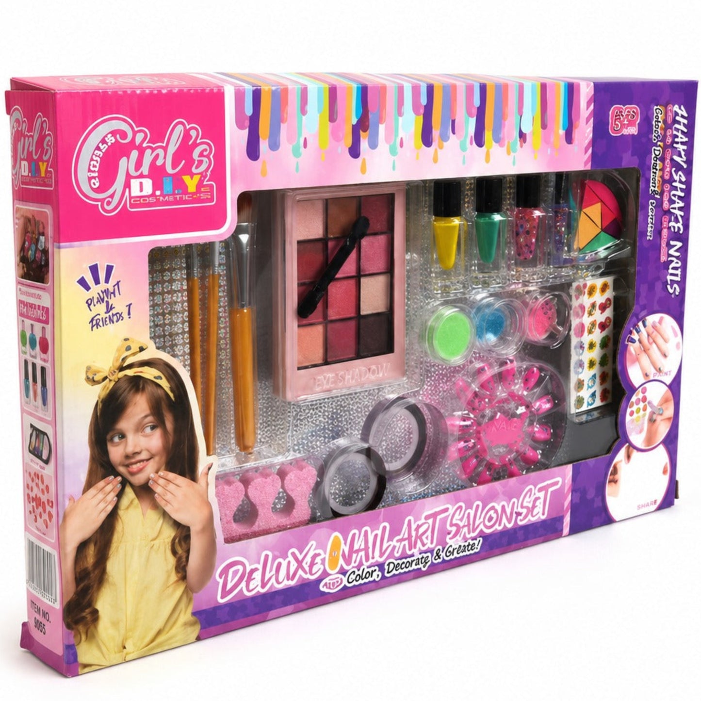 Deluxe Nail Art Salon Set for Girls | Complete DIY Manicure & Nail Decoration Kit | Kids Beauty Makeup Play Set Gift